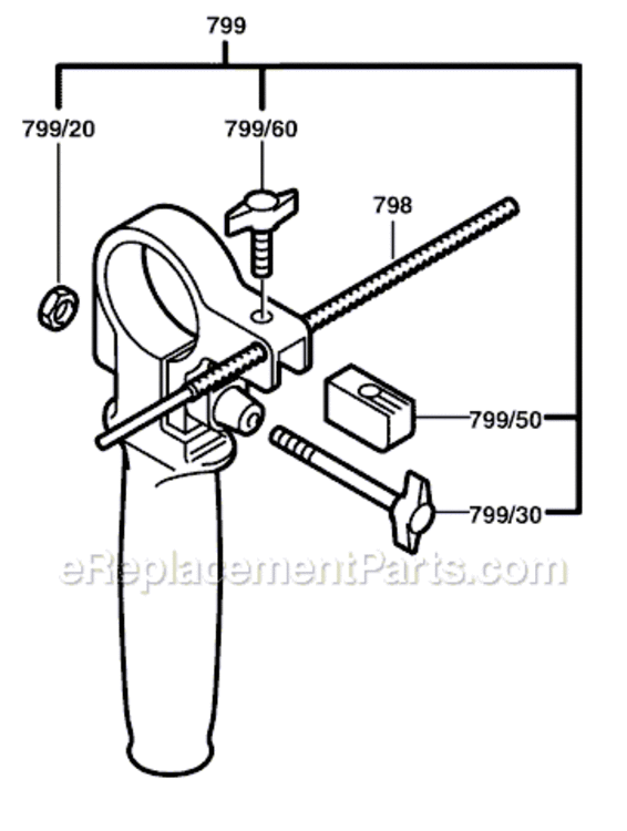 Page B Diagram and Parts List for 1194VSR 0601194739 Bosch Hammer Drill