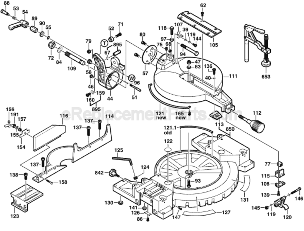 Page B Diagram and Parts List for 3912 0601474039 Bosch Miter Saw