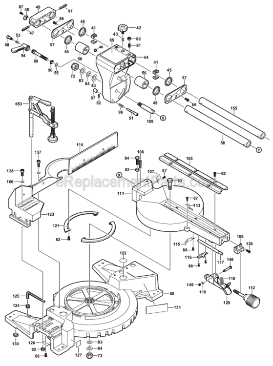 Page A Diagram and Parts List for B3915 0601475035 Bosch Miter Saw