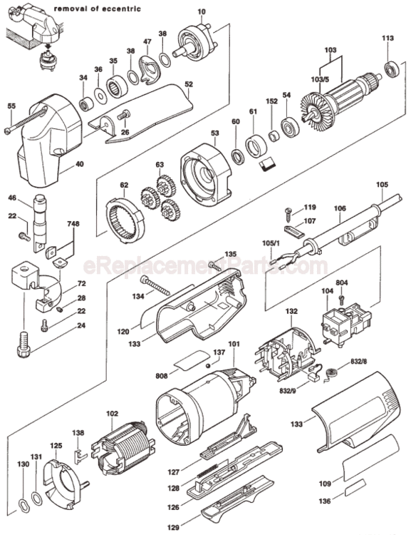 Page A Diagram and Parts List for 1500B 0601500239 Bosch Nibbler & Shears