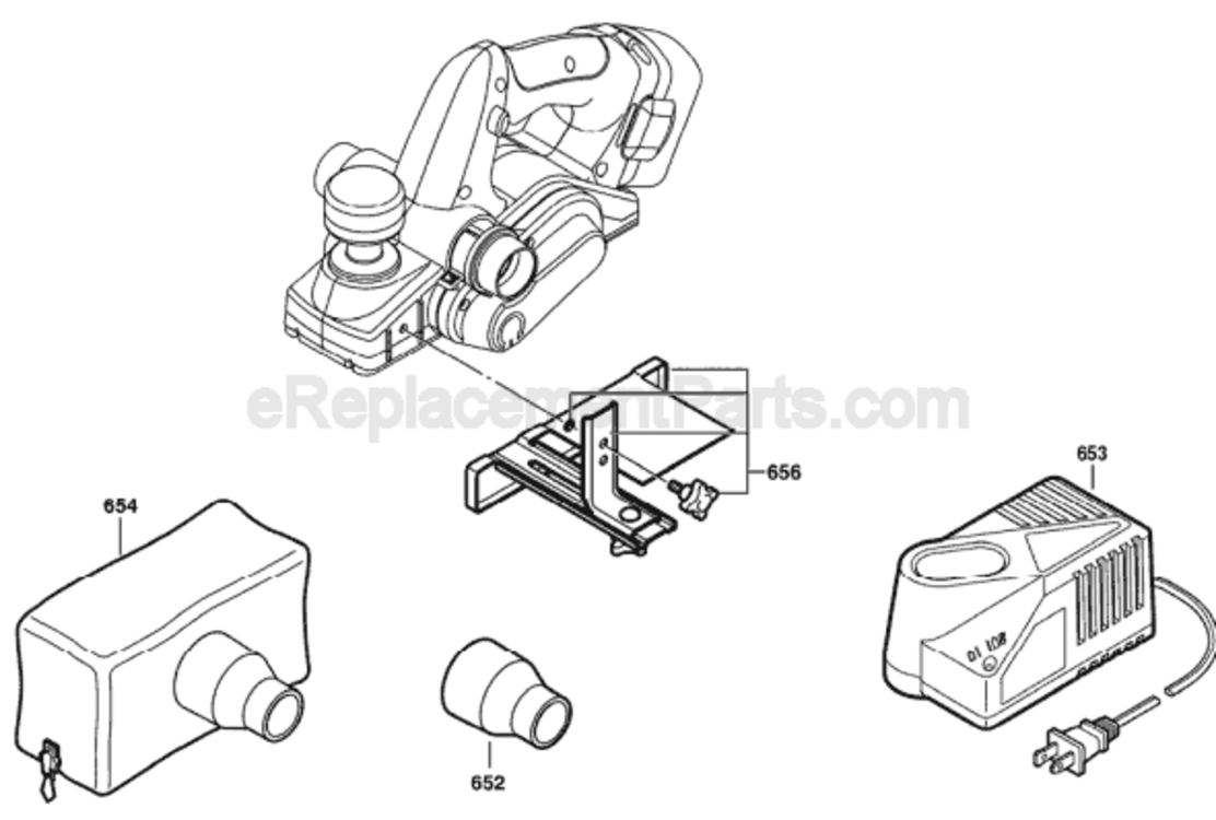 Page B Diagram and Parts List for 53514 0601595460 Bosch Planer Jointer