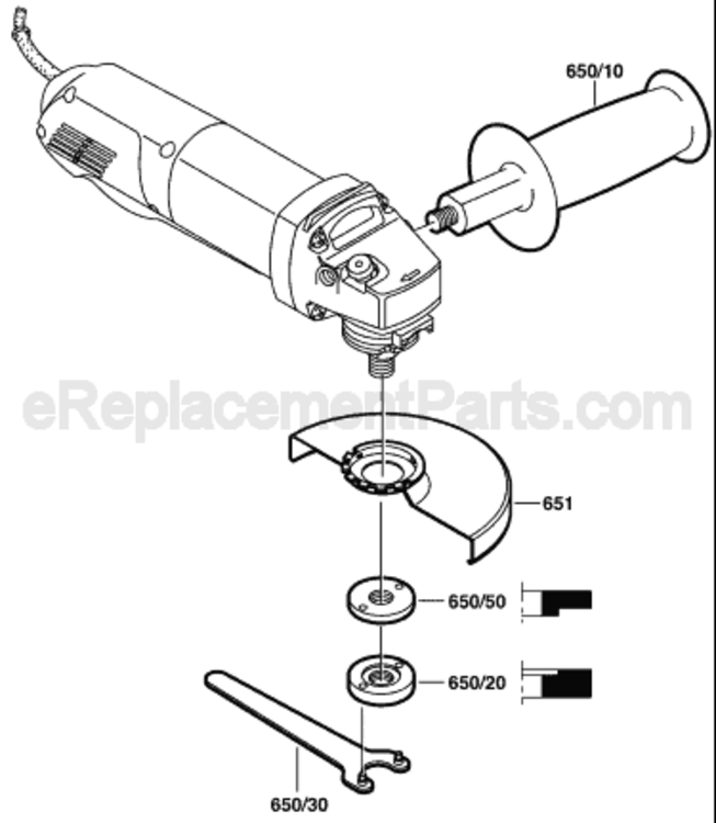 Page B Diagram and Parts List for 1710AD 0601710139 Bosch Angle Grinder