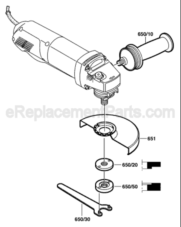 Page B Diagram and Parts List for 1710D 0601710439 Bosch Angle Grinder
