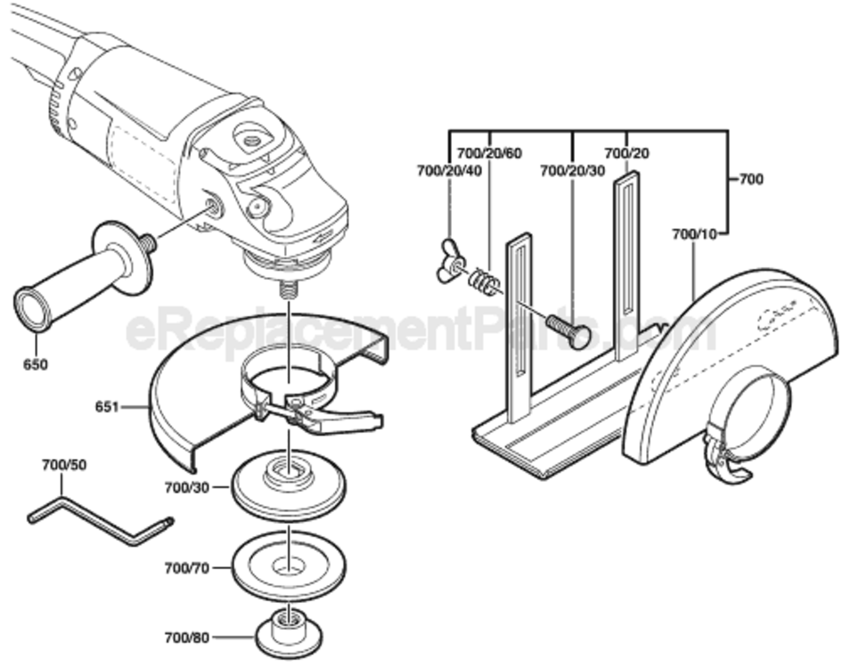 Page B Diagram and Parts List for 1752G 0601752060 Bosch Angle Grinder