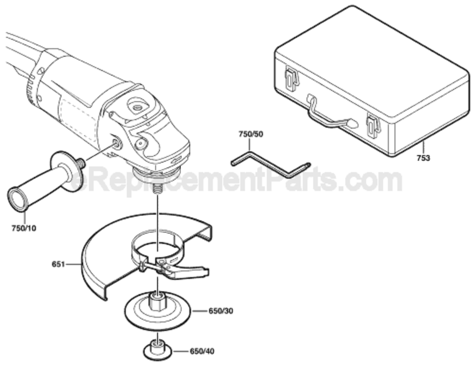 Page B Diagram and Parts List for 1752G7 0601752160 Bosch Angle Grinder