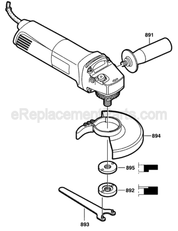 Page B Diagram and Parts List for 1700A 0601800039 Bosch Angle Grinder