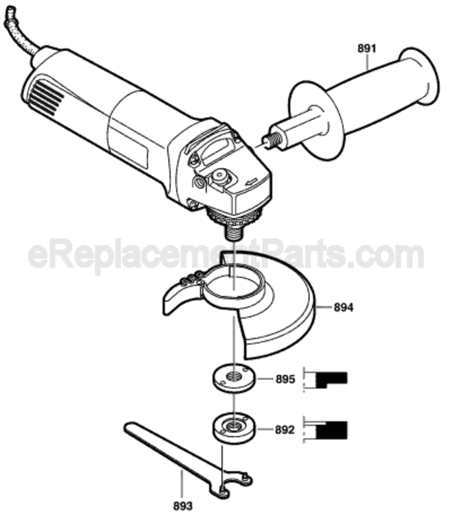 Page B Diagram and Parts List for 1703AEVS 0601803739 Bosch Angle Grinder