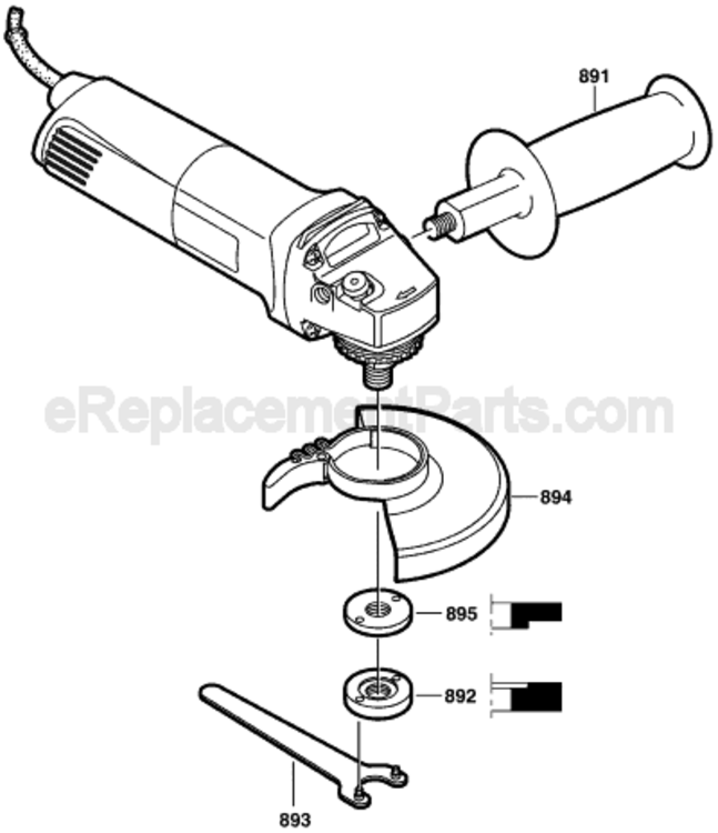 Page B Diagram and Parts List for 1806A 0601806739 Bosch Angle Grinder