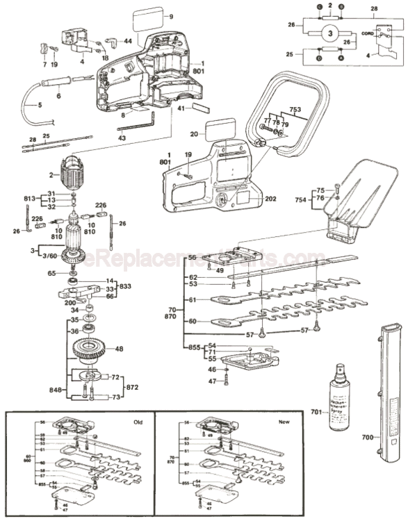 Page A Diagram and Parts List for 3221L 0603221634 Bosch Hedge Trimmer