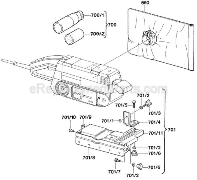 Page B Diagram and Parts List for 3270D 0603270039 Bosch Belt or Drum Sander