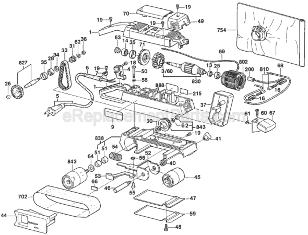 Page A Diagram and Parts List for 3270DVS 0603270739 Bosch Belt or Drum Sander