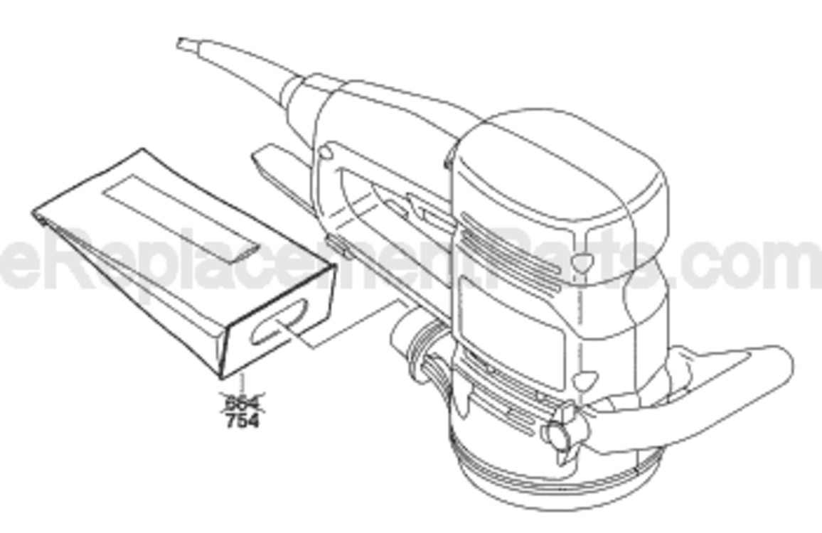 Page B Diagram and Parts List for B7255 0603310735 Bosch Orbital or Palm Sander