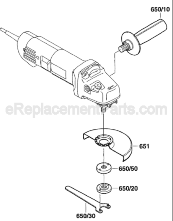 Page B Diagram and Parts List for B9250 0603321735 Bosch Angle Grinder