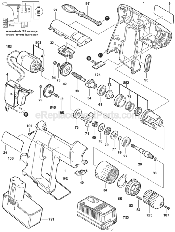 Page A Diagram and Parts List for 3500 0603926539 Bosch Hammer Drill