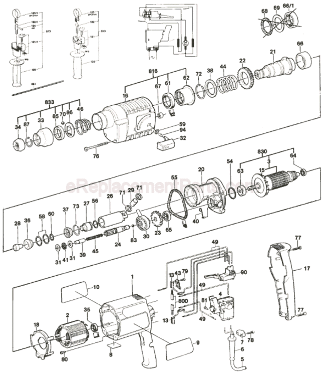 Page A Diagram and Parts List for 11210VSRB 0611210560 Bosch Demolition Hammer