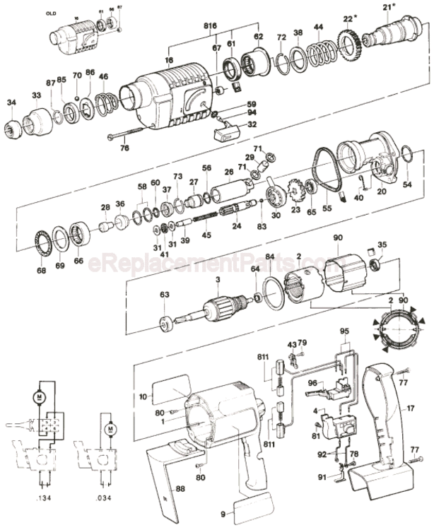 Page A Diagram and Parts List for 11213R 0611213134 Bosch Demolition Hammer