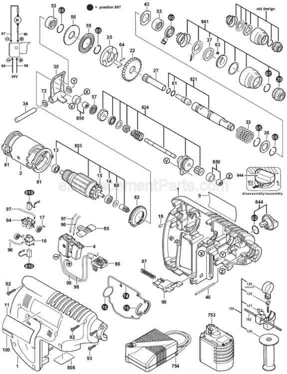 Page A Diagram and Parts List for 11225VSR 0611225739 Bosch Hammer Drill