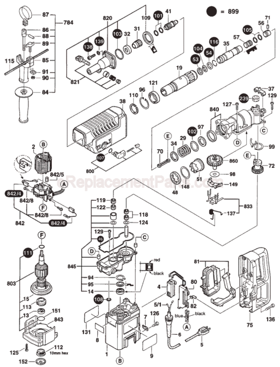 Page A Diagram and Parts List for 11233EVS 0611233739 Bosch Hammer Drill