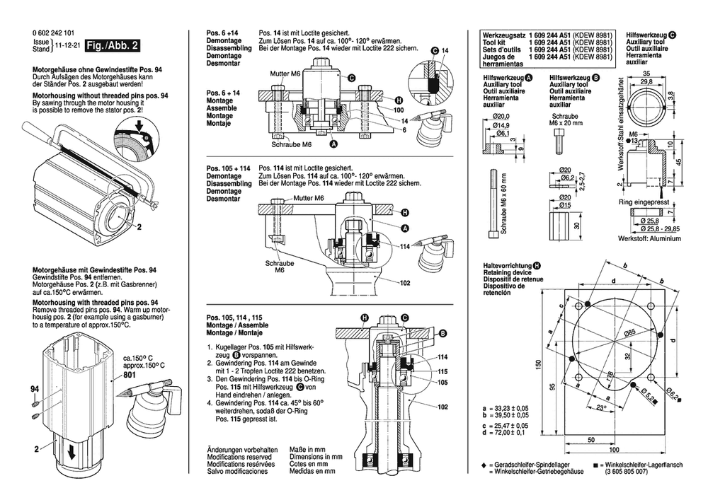 Section 2 Diagram and Parts List for 0602242137  Bosch Sander Grinder