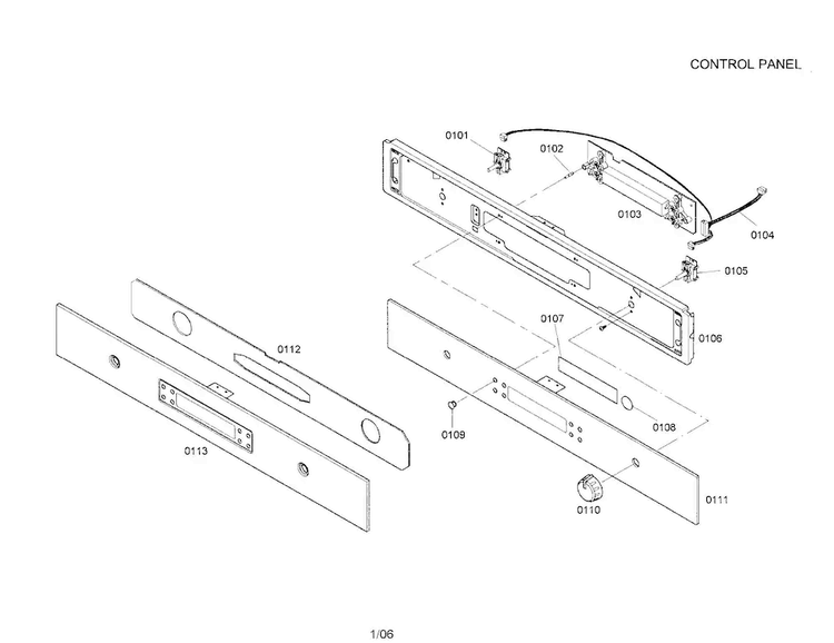 Control Panel Diagram and Parts List for HBN5035AUC 01 Bosch Wall Oven
