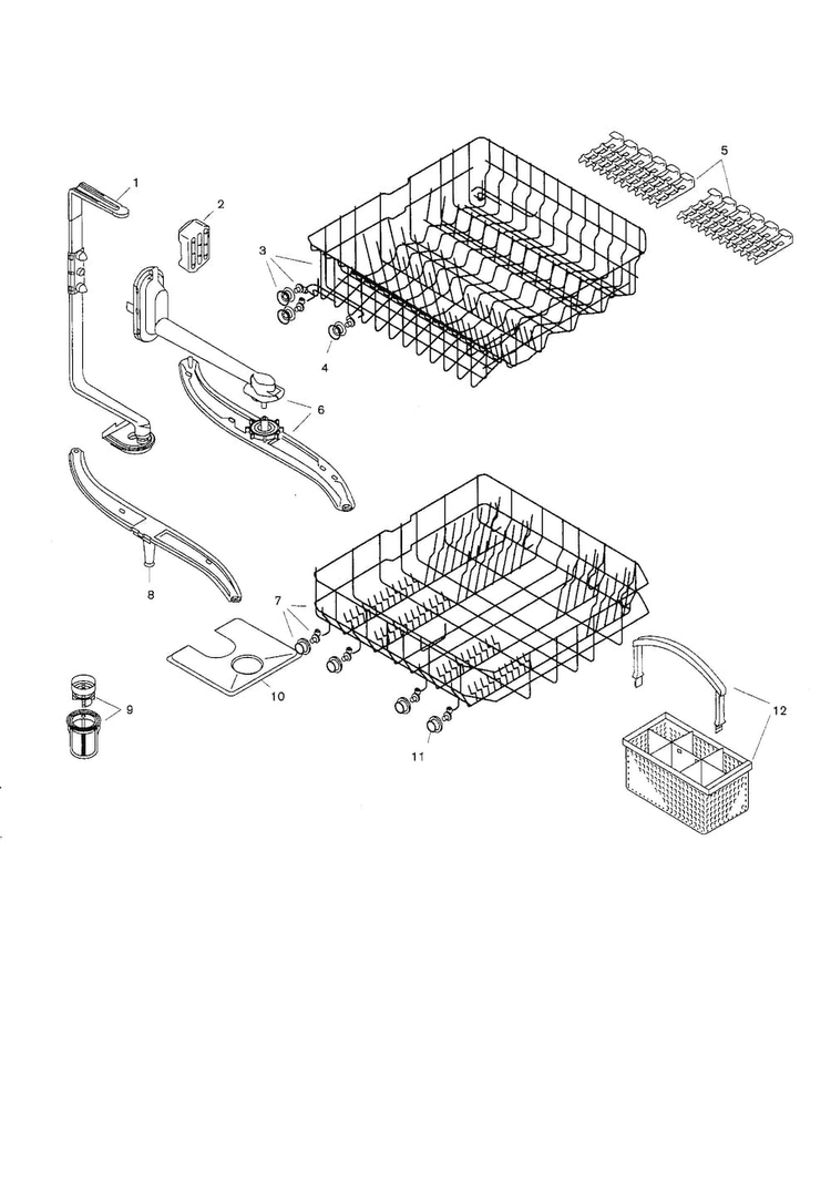 Racks Diagram and Parts List for SHU4002UC 06 Bosch Dishwasher