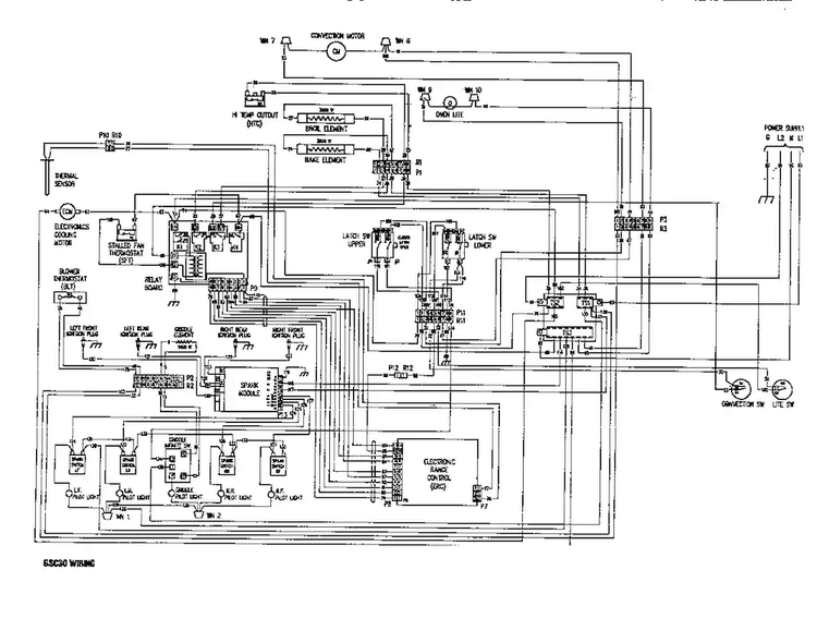 Wiring Diagram Diagram and Parts List for GSC30CVWC-01  Thermador Range
