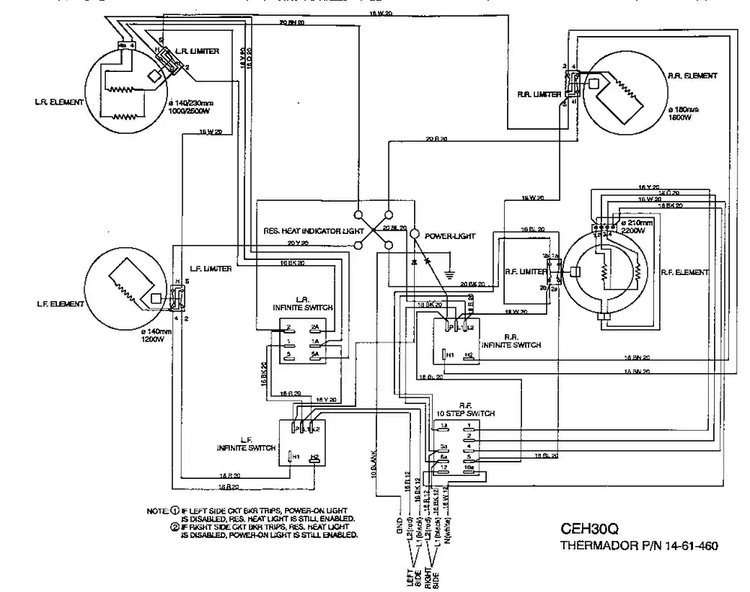 Section 1 Diagram and Parts List for CEH30QB  Thermador Cooktop