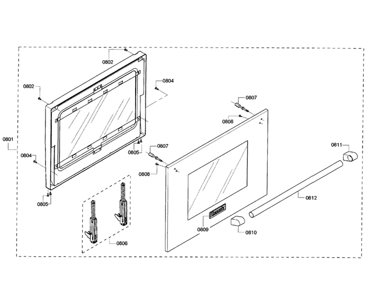 Door Assy Diagram and Parts List for PRD304GHC 08 Thermador Range