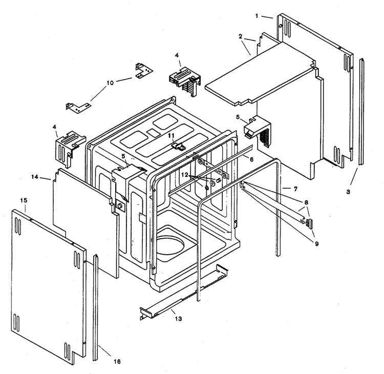 Tank Assy Diagram and Parts List for SHU6805UC 06 Bosch Dishwasher