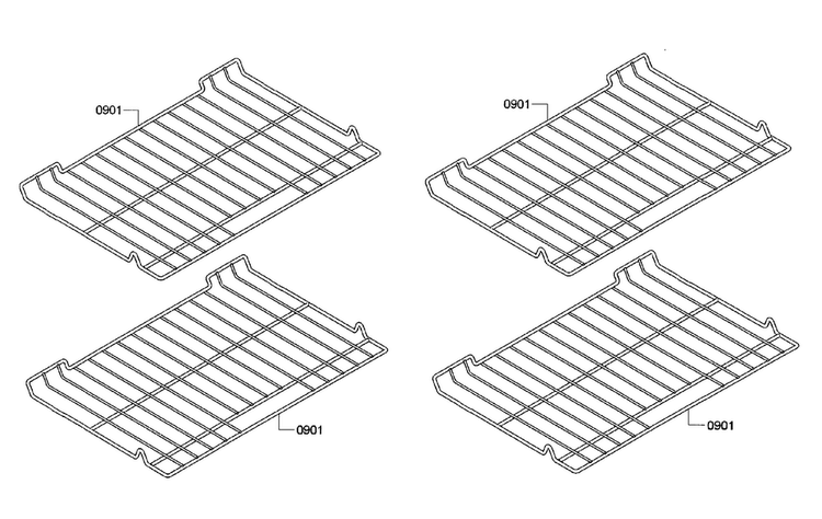 Shelves Diagram and Parts List for HBL5551UC 01 Bosch Wall Oven