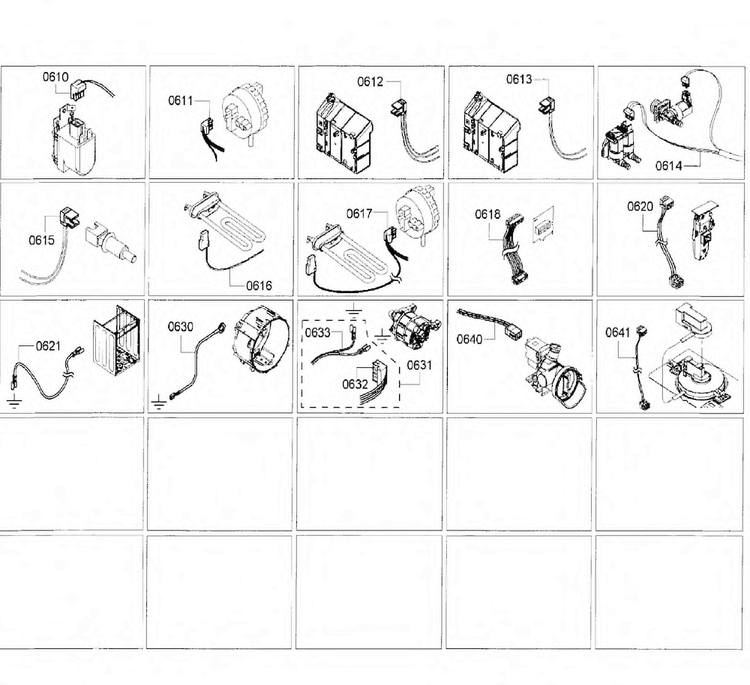 Sensors Diagram and Parts List for WFVC6450UC 29 Bosch Washer
