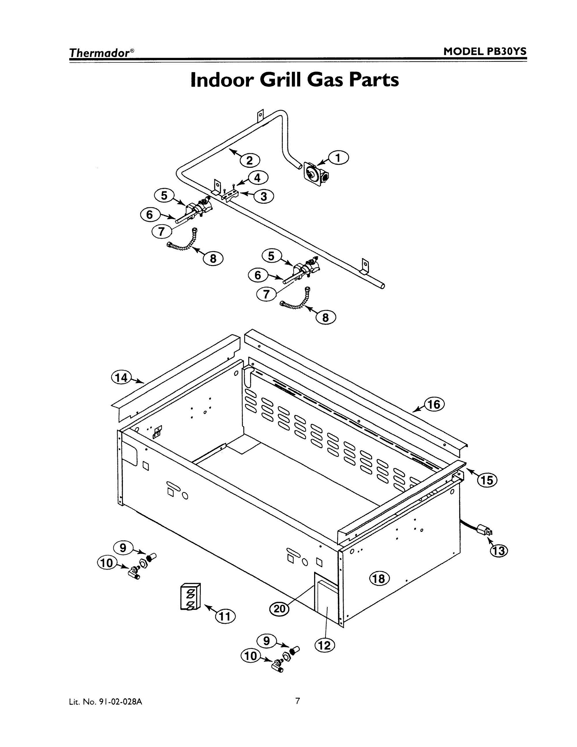 06 - GAS PARTS Diagram and Parts List for PB30YS  Bosch Range