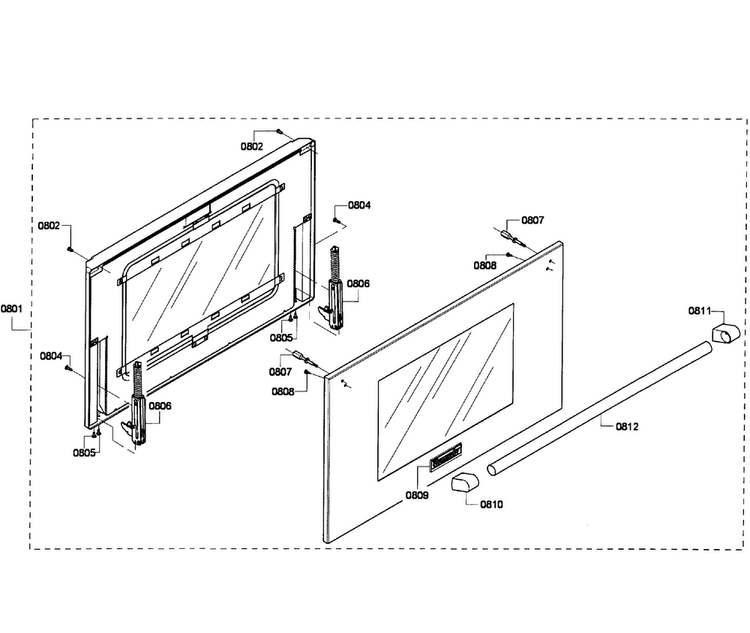 Door Assy Diagram and Parts List for PRD366GHU 02 Thermador Range