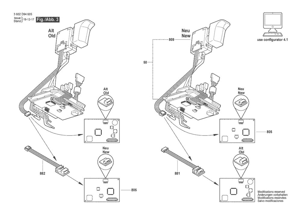 Section 3 Diagram and Parts List for 3602D94615  Bosch Screwdriver