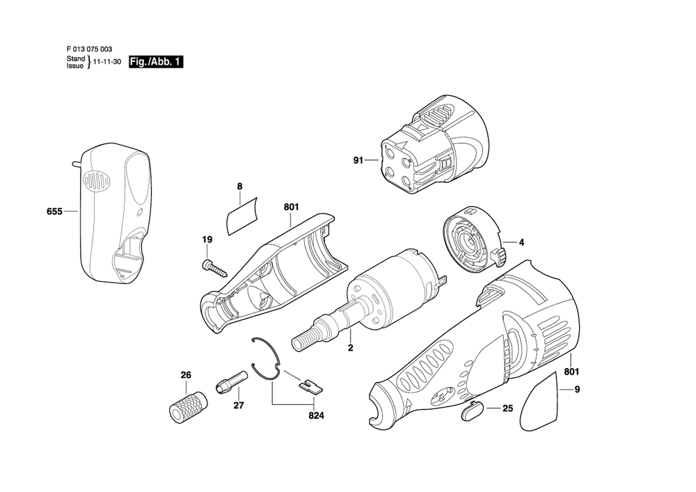 Diagram Diagram and Parts List for 750 F 013 075 003 Bosch Multi-Tool