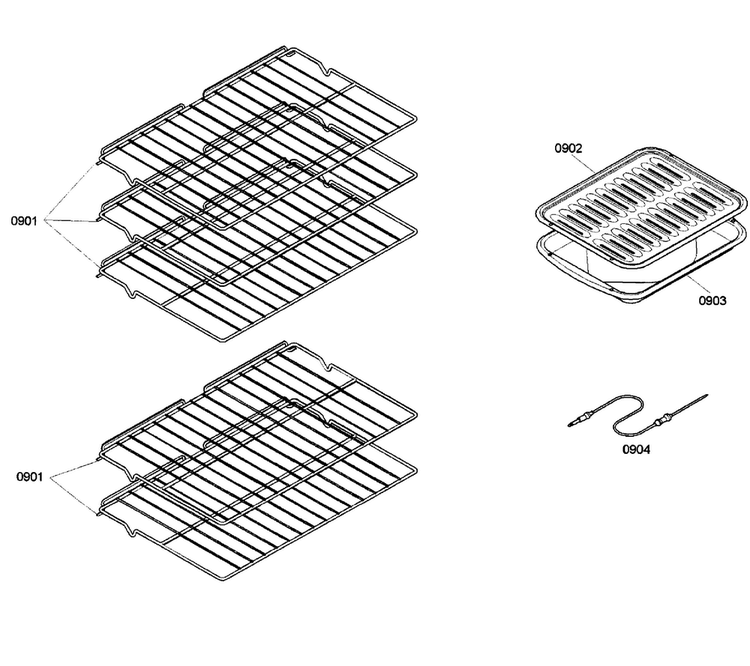 Shelfs Diagram and Parts List for HBL5650UC 04 Bosch Wall Oven
