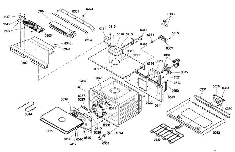 Convection Diagram and Parts List for HBL745AUC 03 Bosch Wall Oven