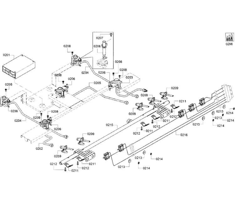 Manifold Diagram and Parts List for HGI8054UC 03 Bosch Range