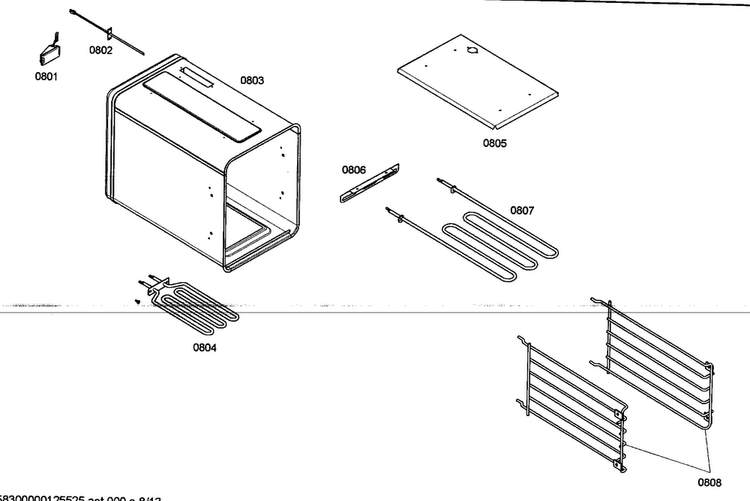 Small Oven Diagram and Parts List for PRD484ECG02  Thermador Range