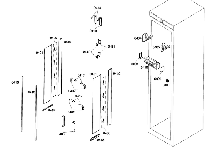Lighting Diagram and Parts List for T24IR70NSP 18 Thermador Refrigerator