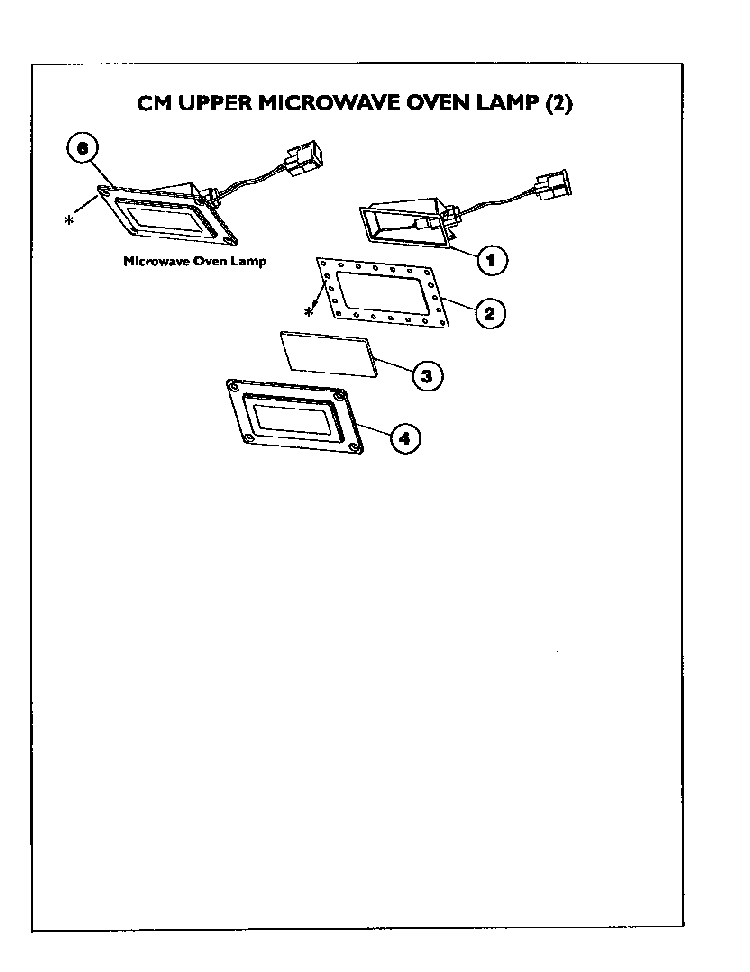 Cm Upper Microwave Lamp Diagram and Parts List for CM302B  Thermador Range