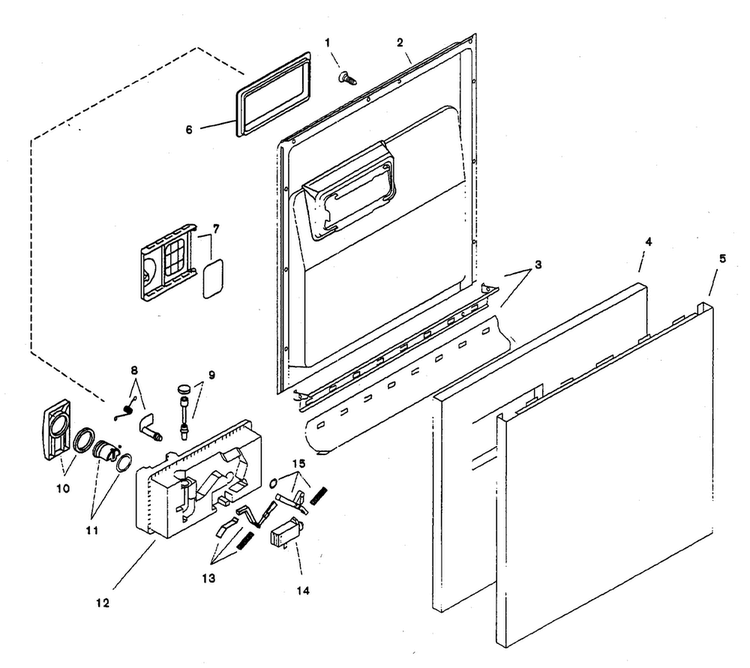 Door Assy Diagram and Parts List for SHU3306UC 12 Bosch Dishwasher