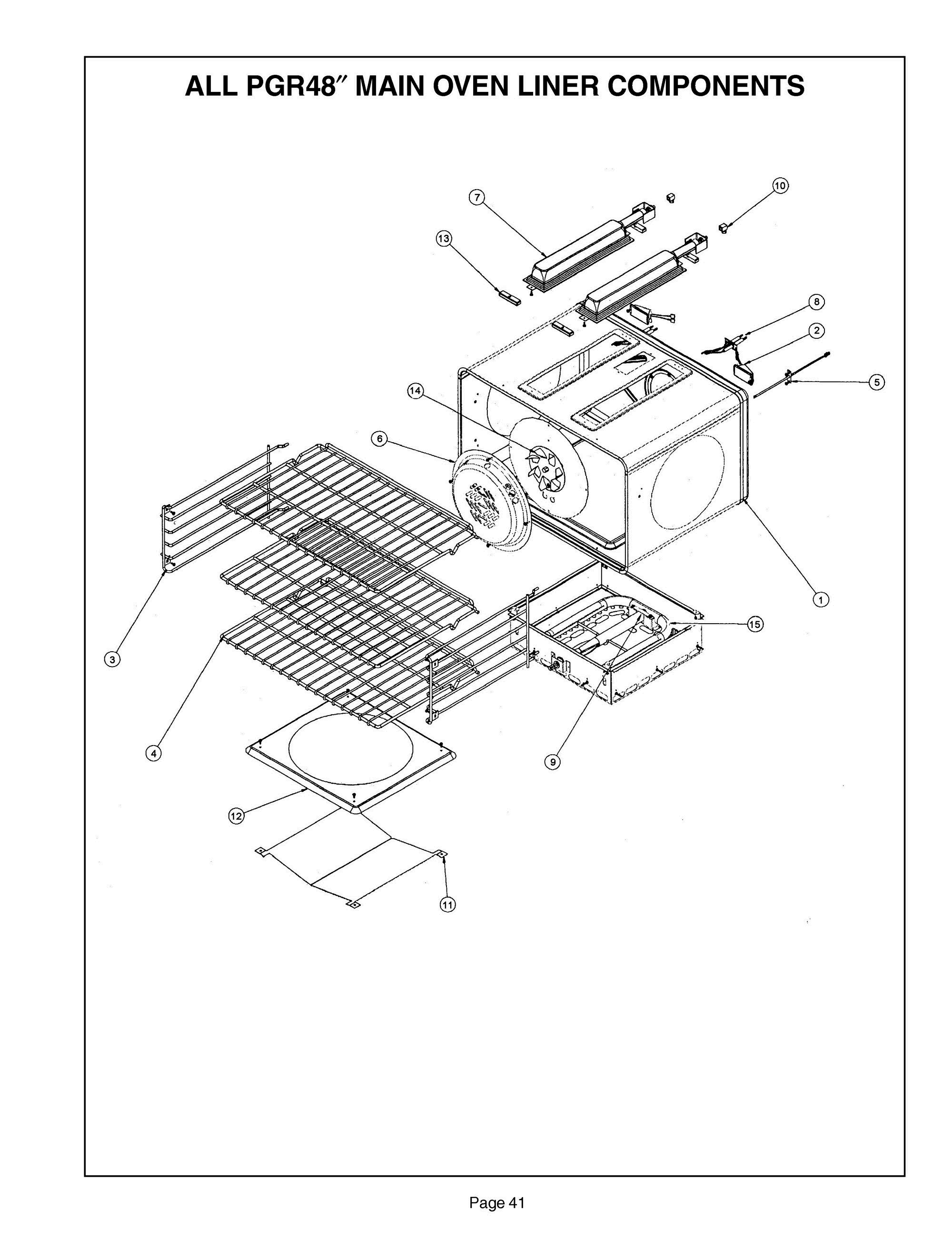 40 - MAIN OVEN LINER Diagram and Parts List for PGR486GLZS  Bosch Miscellaneous