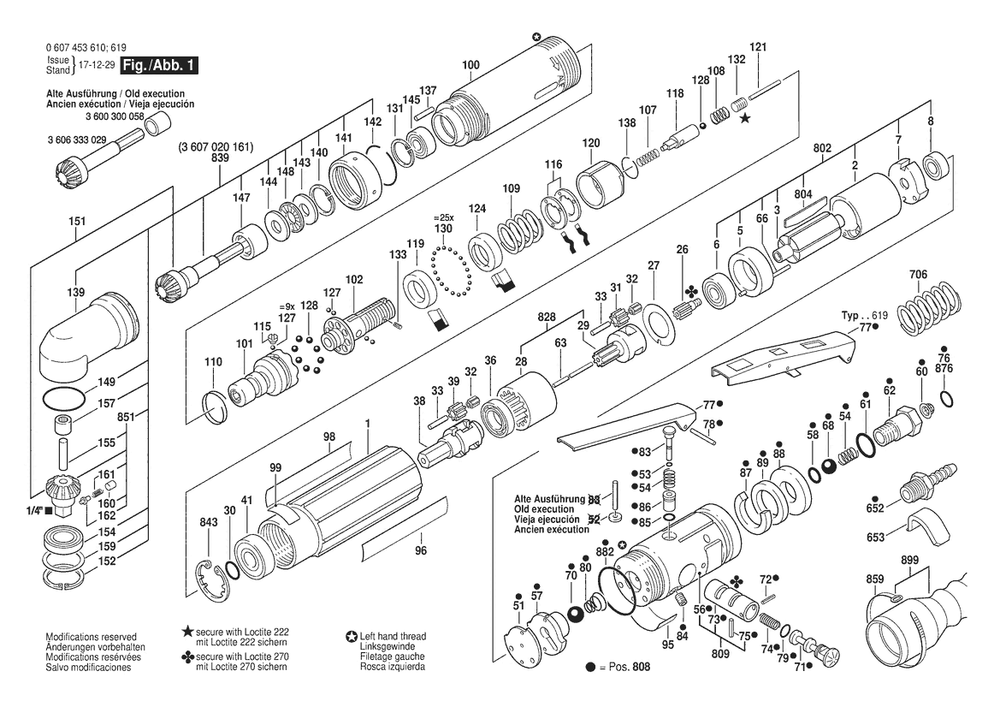 Section 1 Diagram and Parts List for 0607453610  Bosch Screwdriver