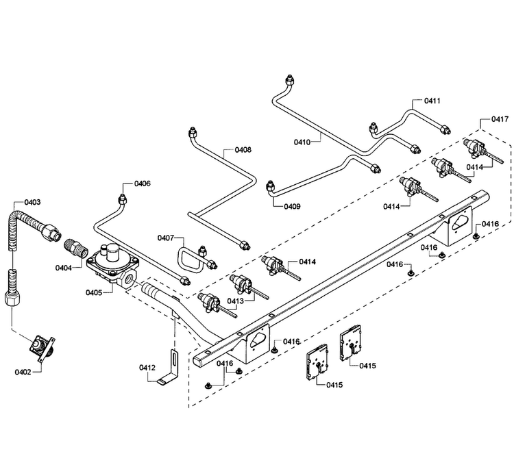 Manifold Assy Diagram and Parts List for PRD366GHU 13 Thermador Range