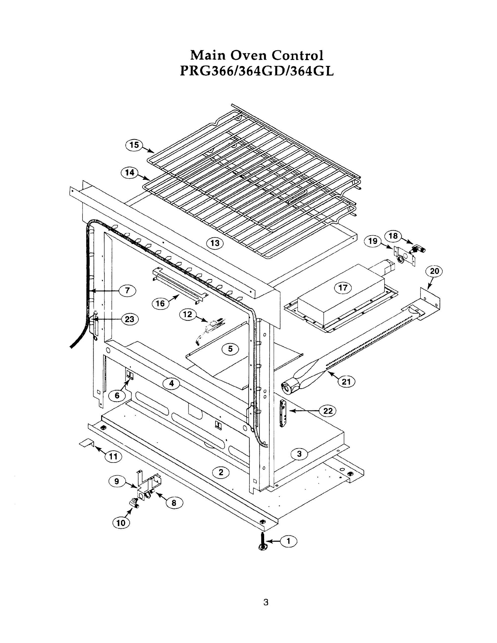 02 - MAIN OVEN CONTROL Diagram and Parts List for PRG364GD  Bosch Range