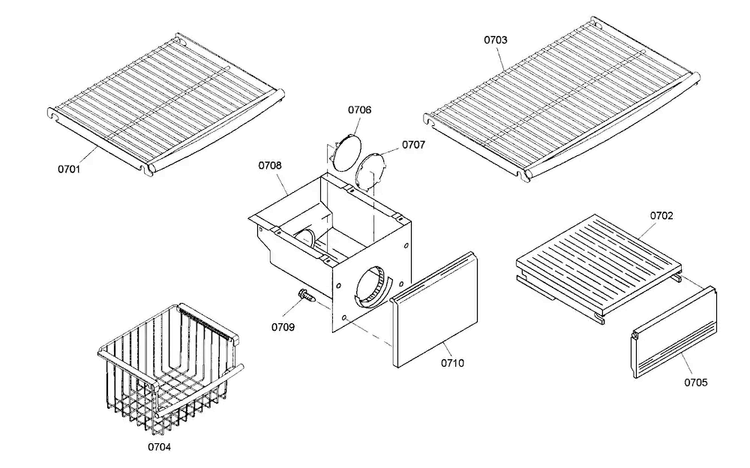 Shelf Assy 2 Diagram and Parts List for KBUIT4865E01  Thermador Refrigerator