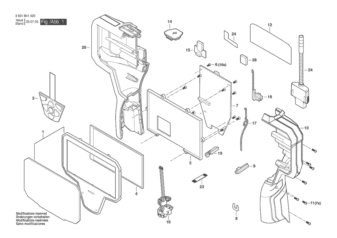 Figure 1 Diagram and Parts List for 3601B41580 GIC 4-23 C Bosch Miscellaneous