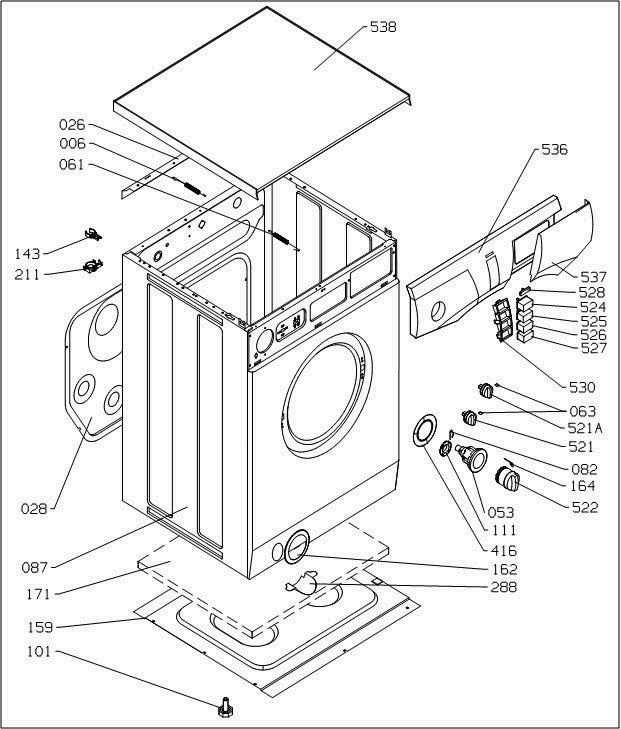 Section 1 Image 1 Diagram and Parts List for SWM5500W  Bosch Miscellaneous