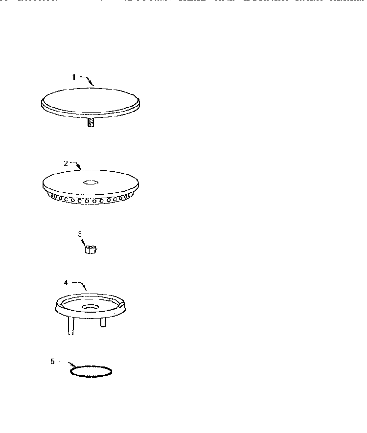 Burner Head/base Assembly Detail Diagram and Parts List for SGCS365RB  Thermador Cooktop